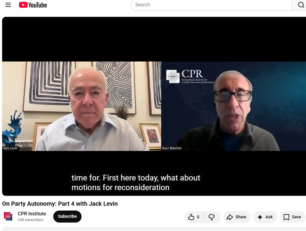 A Conversation About Party Autonomy - Part IV